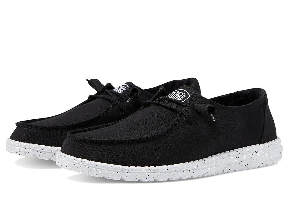 Hey Dude Womens Wendy Slub Canvas Casual Moccasin Sneakers from Finish Line - Black Product Image