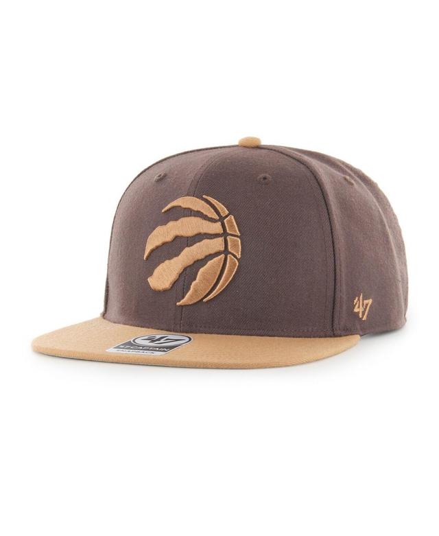 47 Brand Mens Brown Toronto Raptors No Shot Two-Tone Captain Snapback Hat Product Image