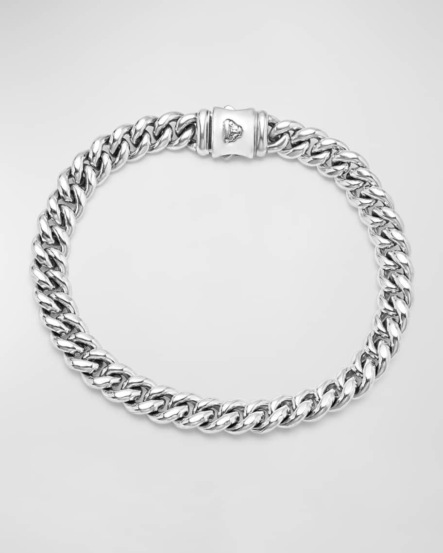 Mens Sterling Silver Anthem Curb Chain Bracelet, 8mm Product Image