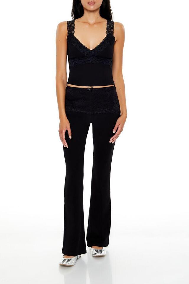 Lace-Trim Flare Pants | Forever 21 Product Image