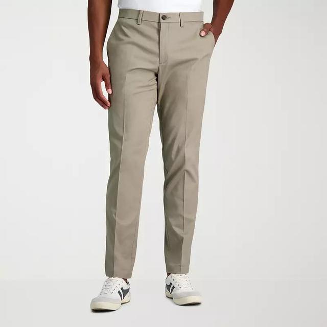 Mens Haggar Wrinkle Free Performance Khaki Slim Fit Flat Front Pants Medium Green Product Image