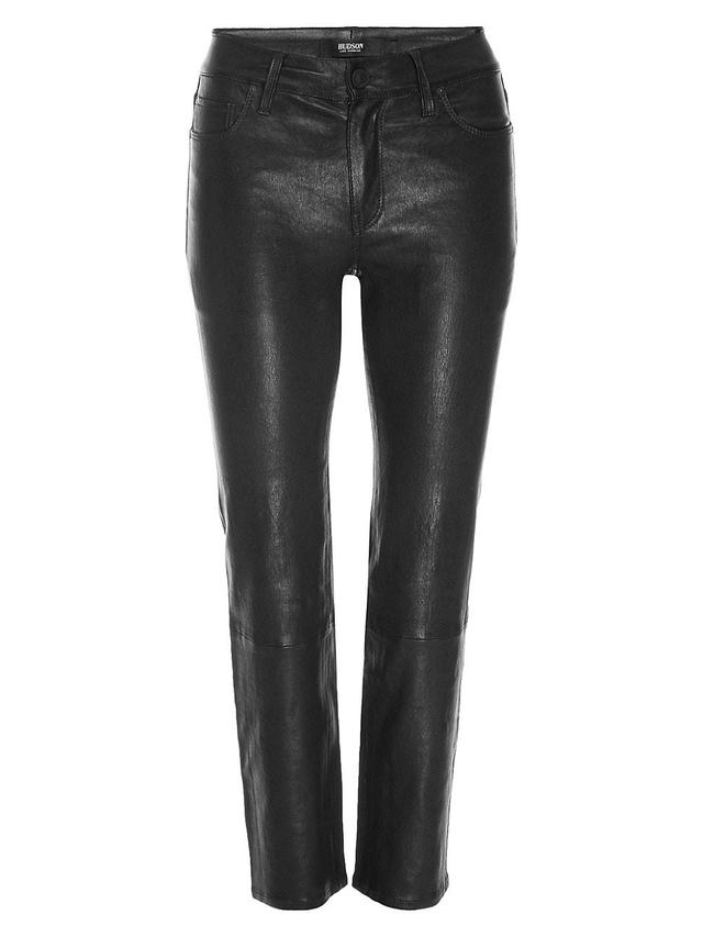 Womens Nico Mid-Rise Cigarette Leather Pants Product Image