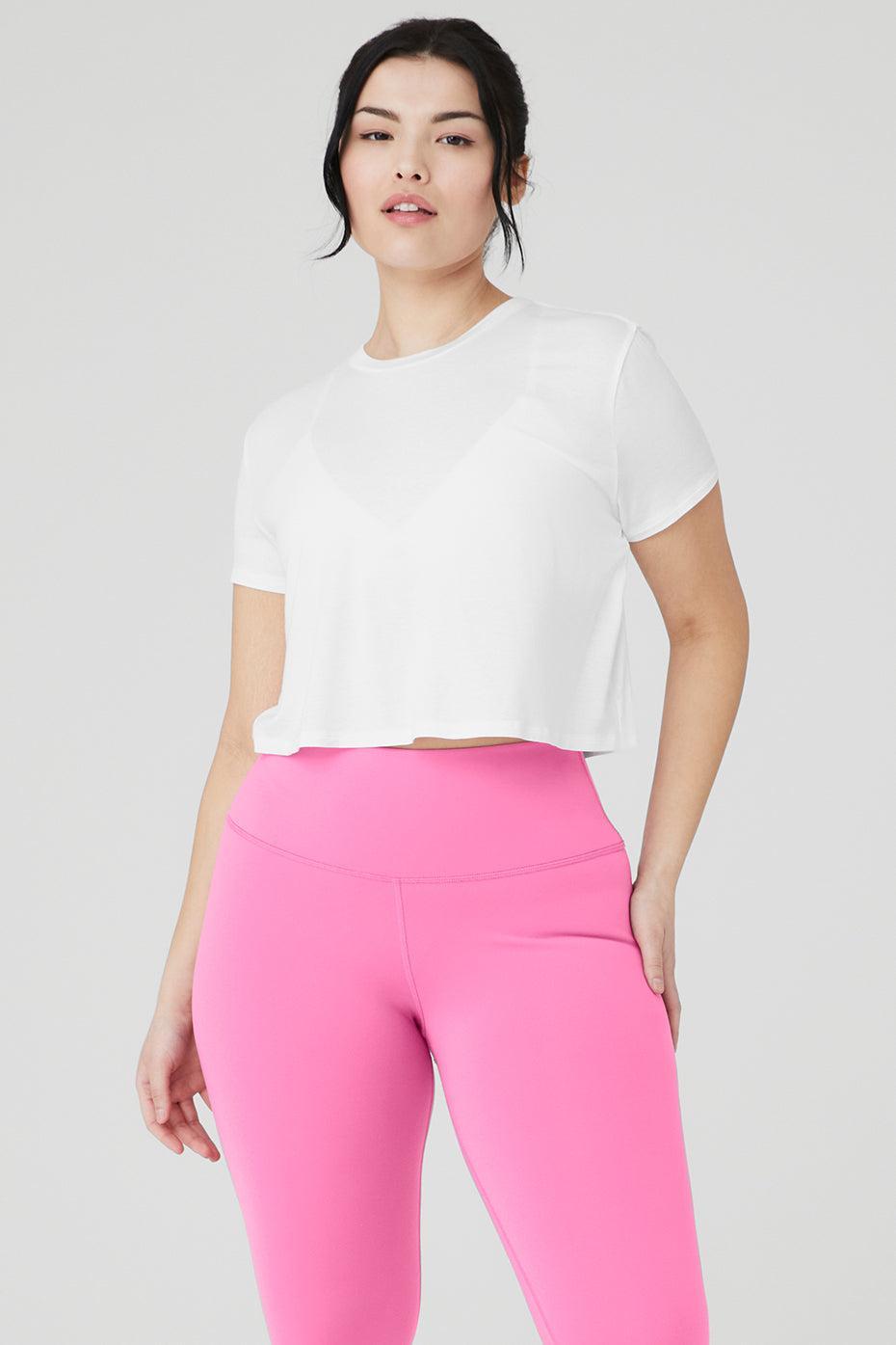 Cropped All Day Short Sleeve - White Female Product Image