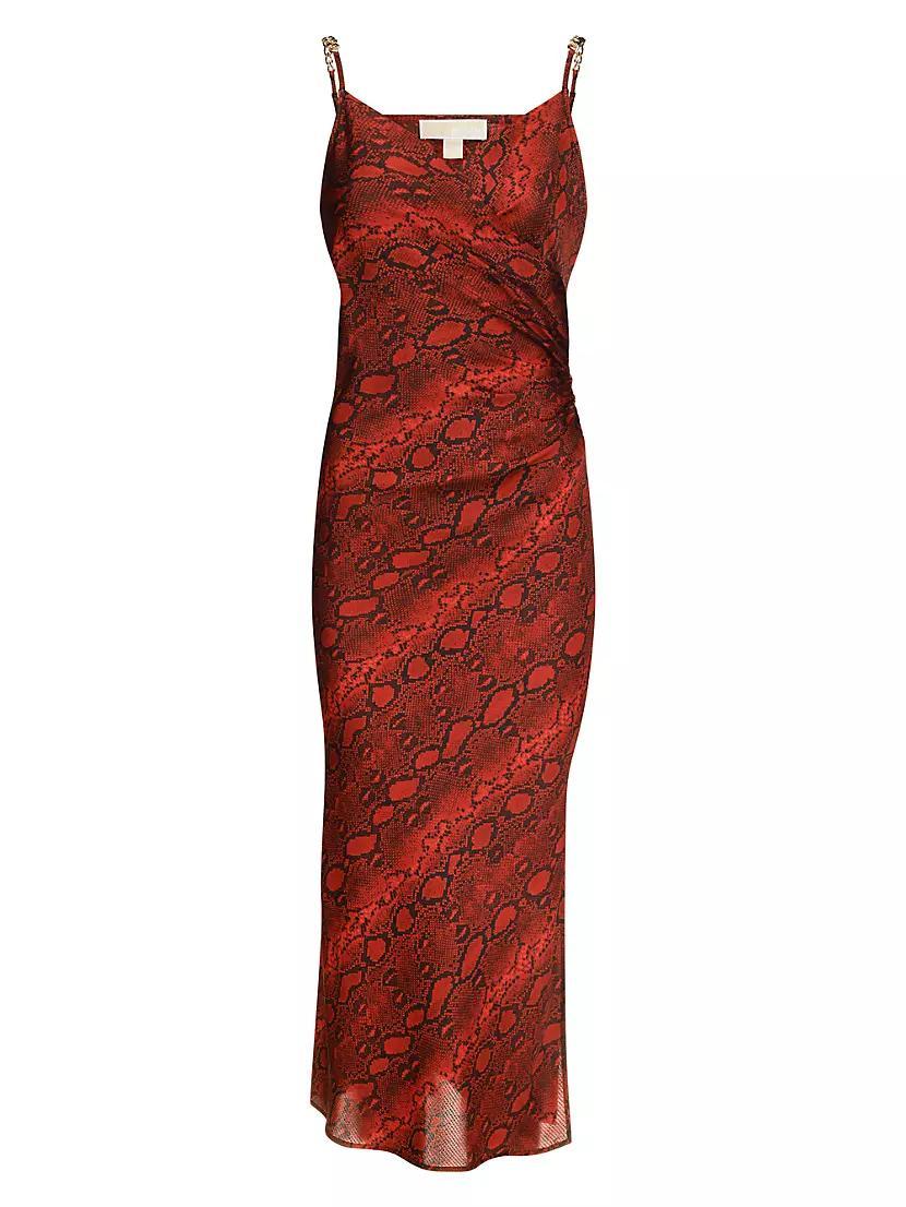 Snakeskin Surplice Midi-Dress product image