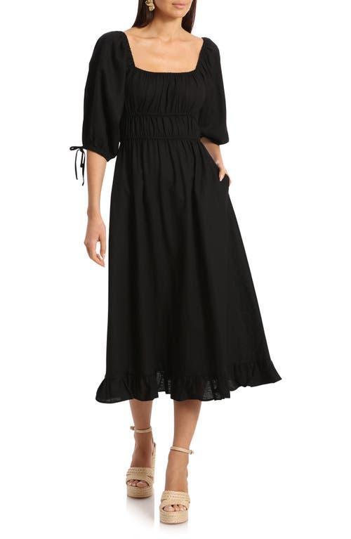 Avec Les Filles Womens Linen-Blend Fit & Flare Dress Product Image