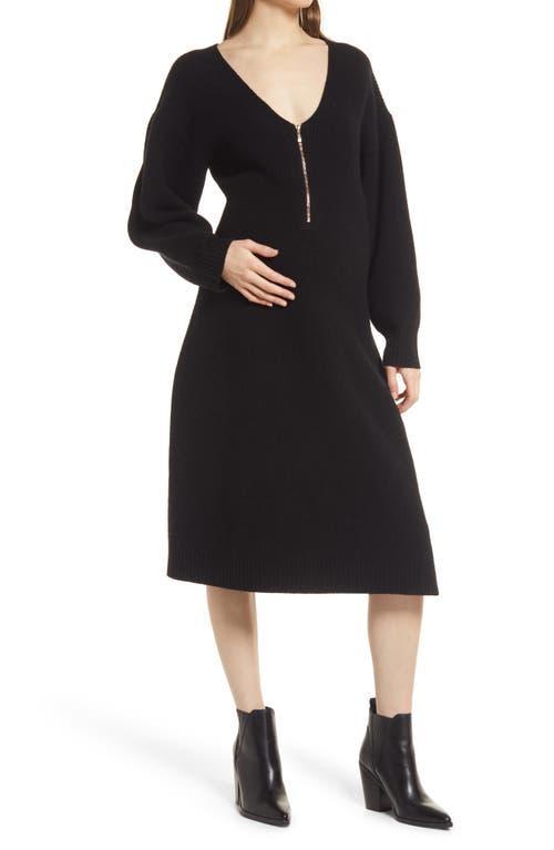 Emilia George Eva Long Sleeve Merino Wool Blend Maternity Sweater Dress Product Image