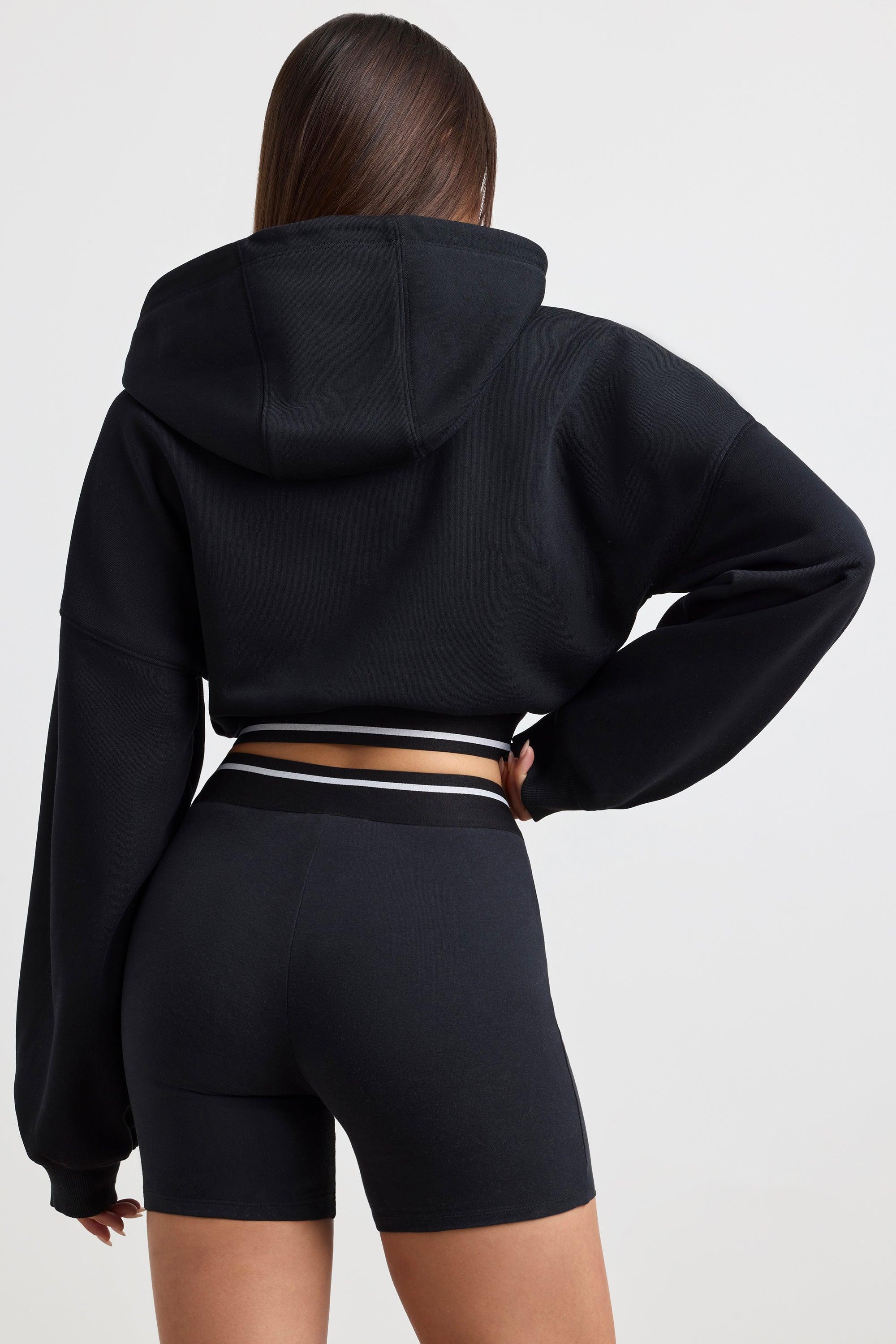 High-Waist Mini Shorts in Black Female Product Image