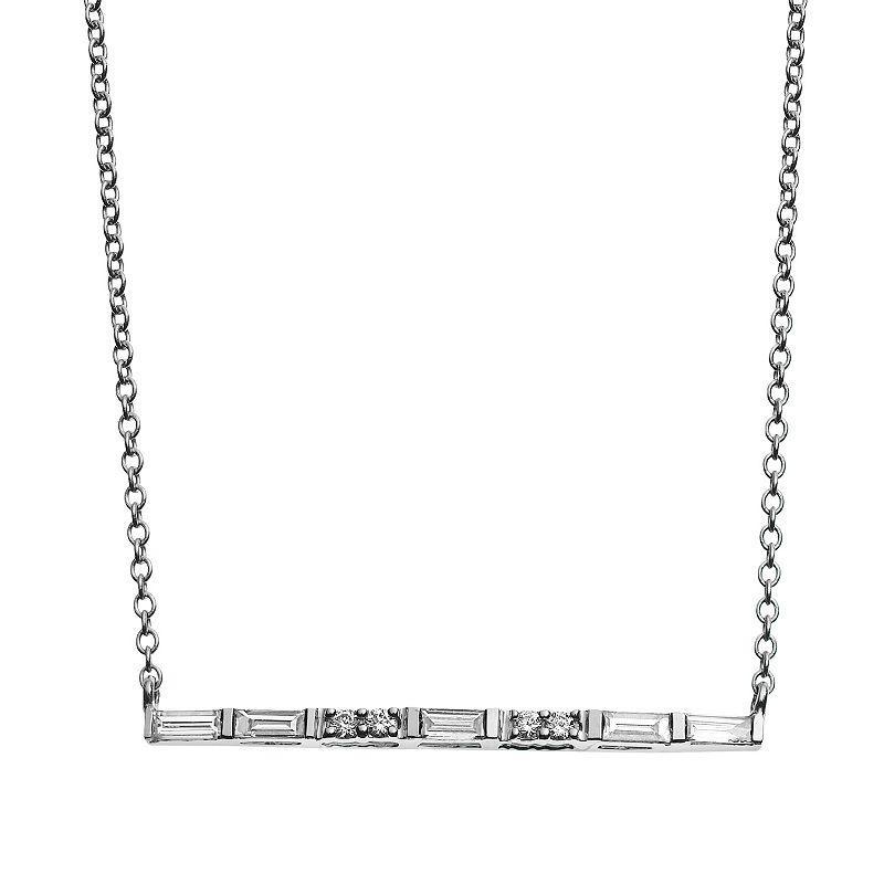 Ava Blue 14k White Gold 1/3 Carat T.W. Diamond Bar Necklace, Womens Product Image