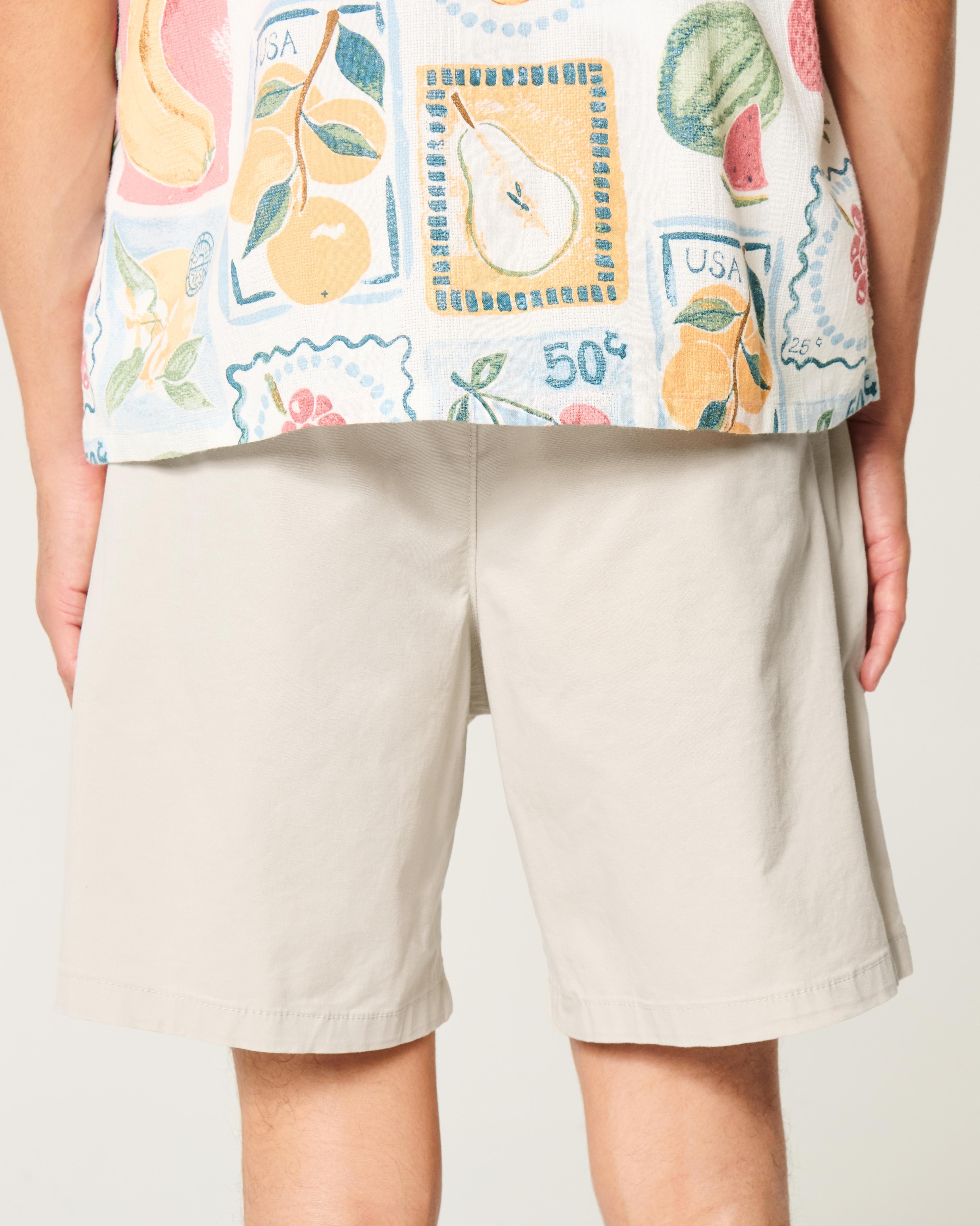 Above-the-Knee Twill Pull-On Shorts Product Image