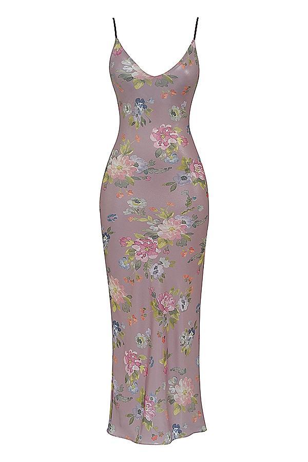 Aria Mauve Floral Maxi Dress Product Image