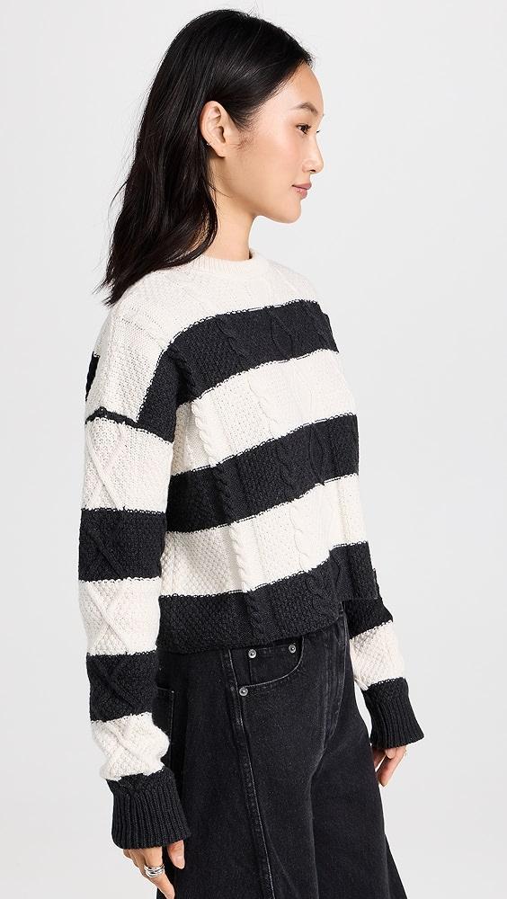 ASKK NY Cable Cropped Crew Sweater | Shopbop Product Image