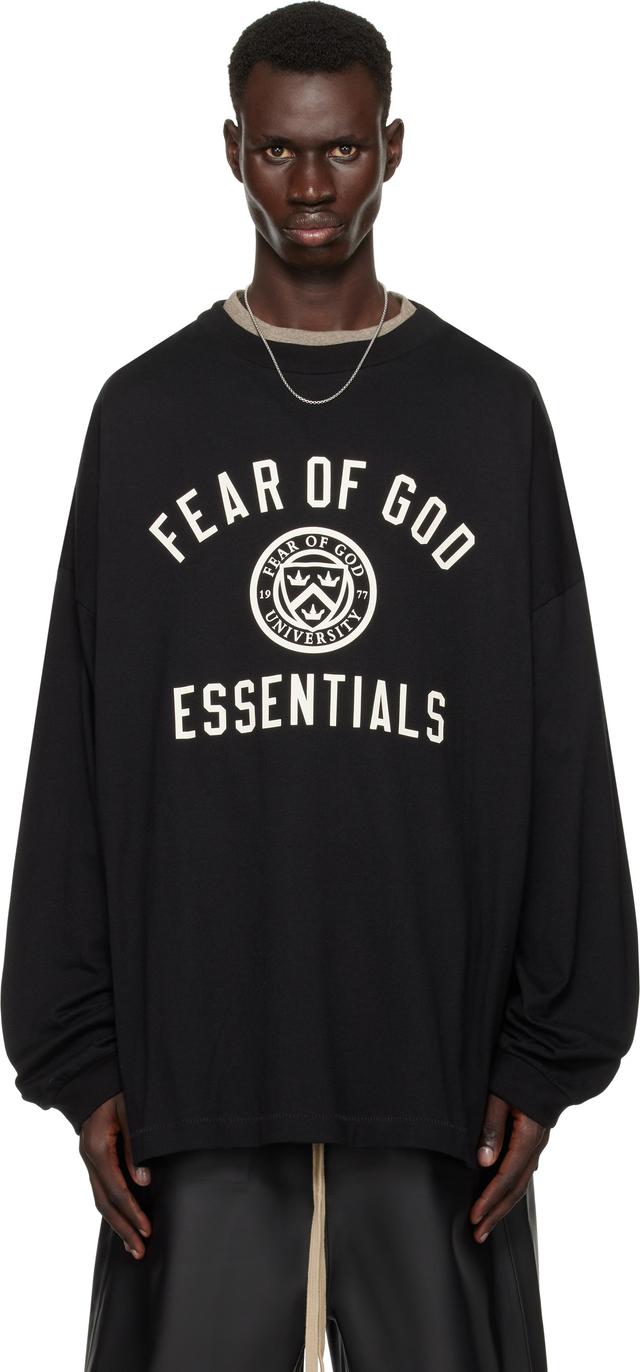 Black Jersey Long Sleeve T-shirt Product Image