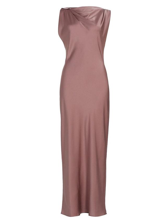 Womens Kate Satin Draped Maxi Dress Product Image