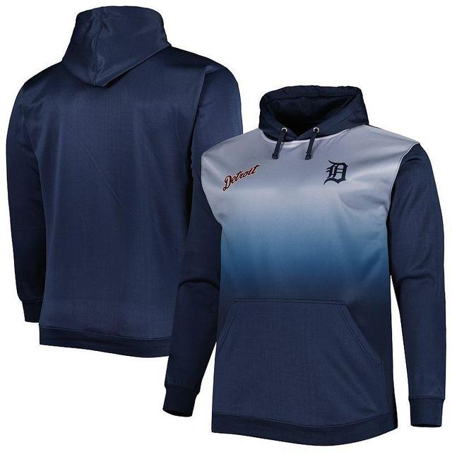 Mens Detroit Tigers Fade Sublimated Fleece Pullover Hoodie Blue Product Image