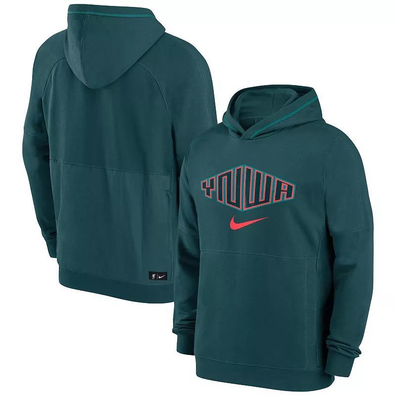 Mens Nike Teal Liverpool Travel Fleece Pullover Hoodie Blue Product Image