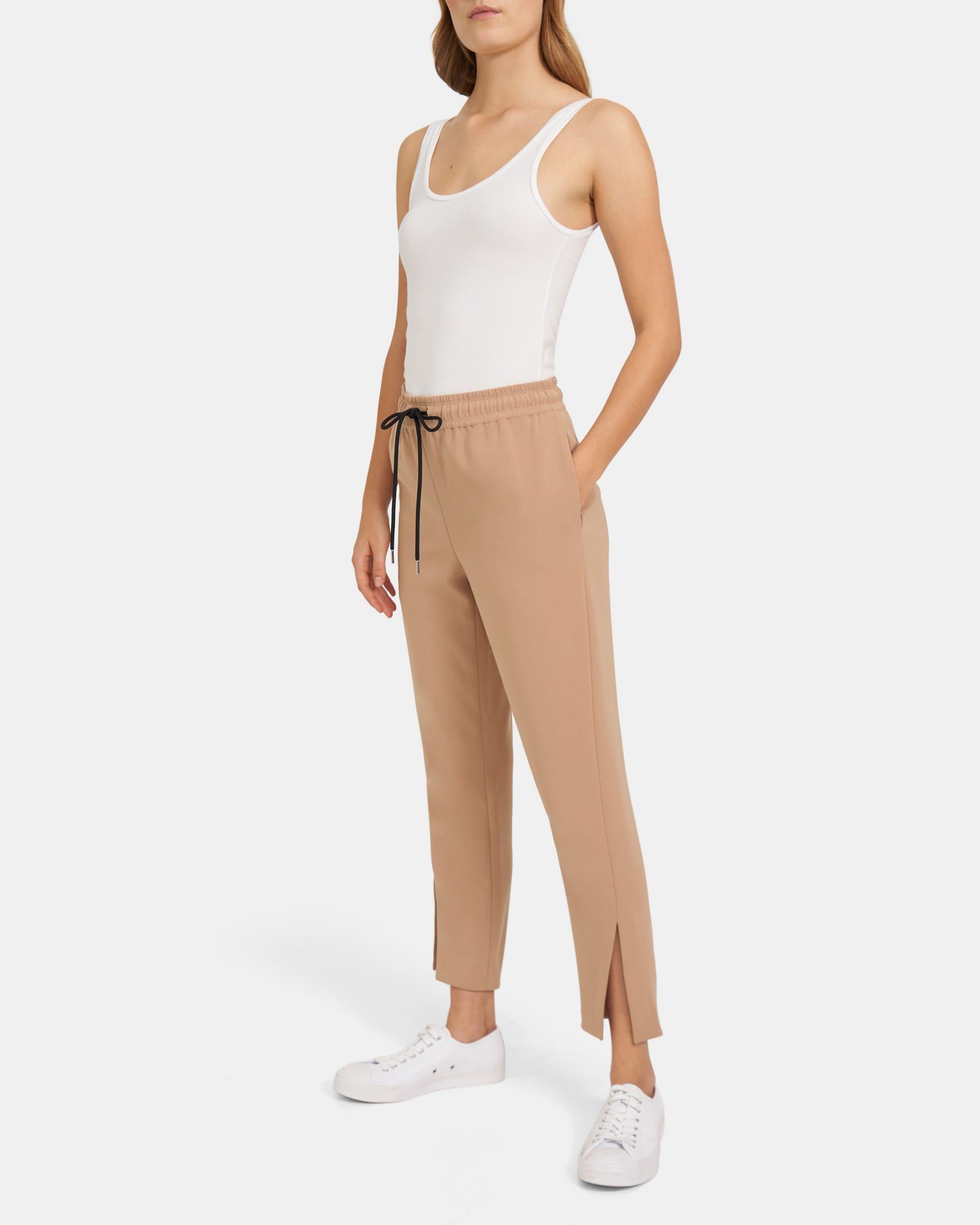 Slit Pull-On Track Pant in Crepe Product Image