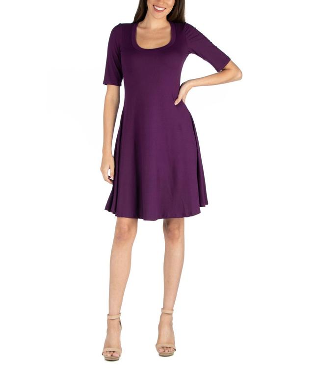 Womens A-Line Dress with Elbow Length Sleeves Product Image