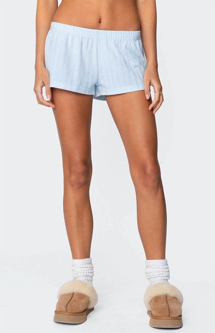 Edikted Women's Irene Low Rise Pointelle Micro Shorts Product Image