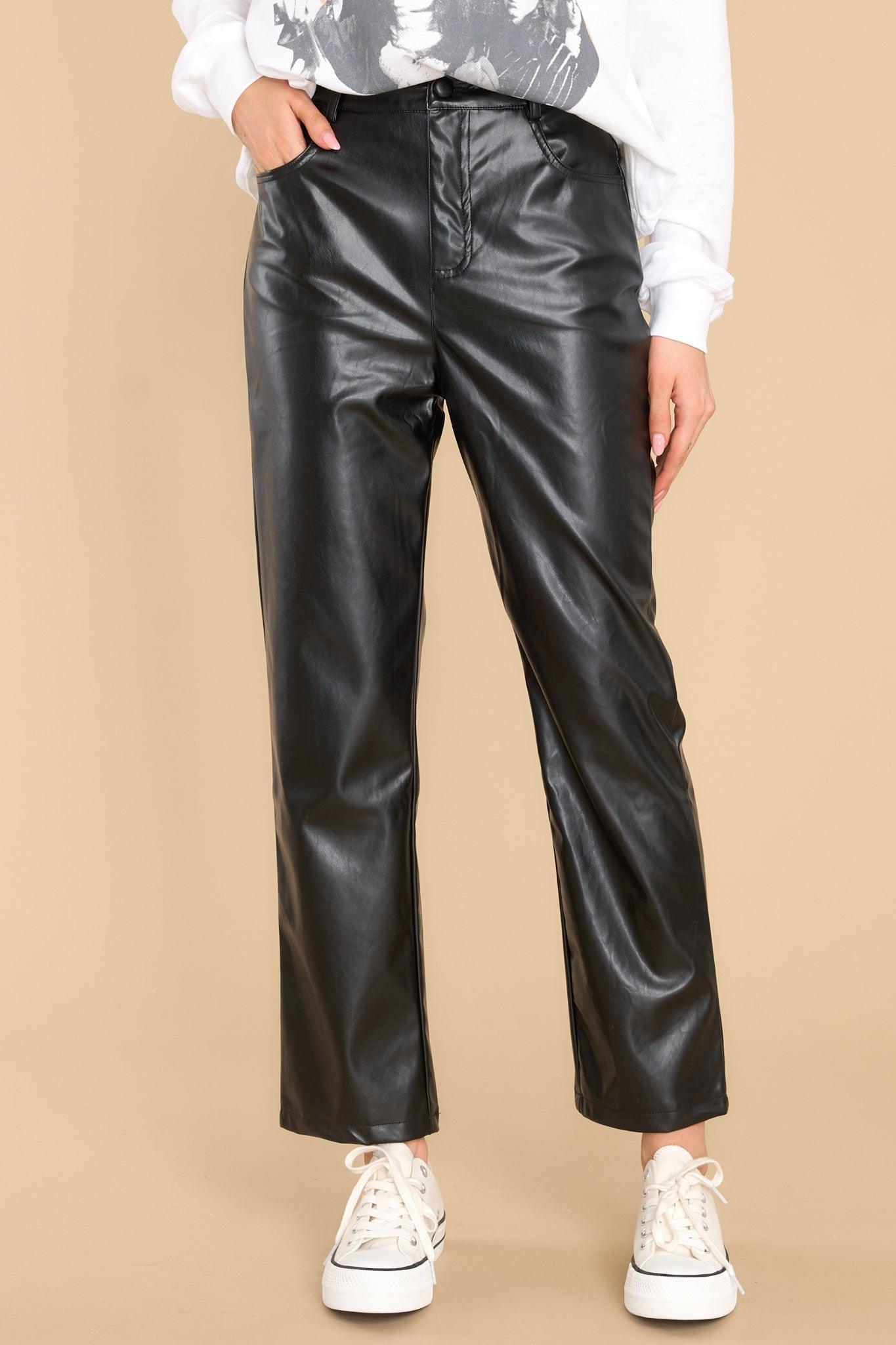 Out Last Night Black Faux Leather Pants Product Image