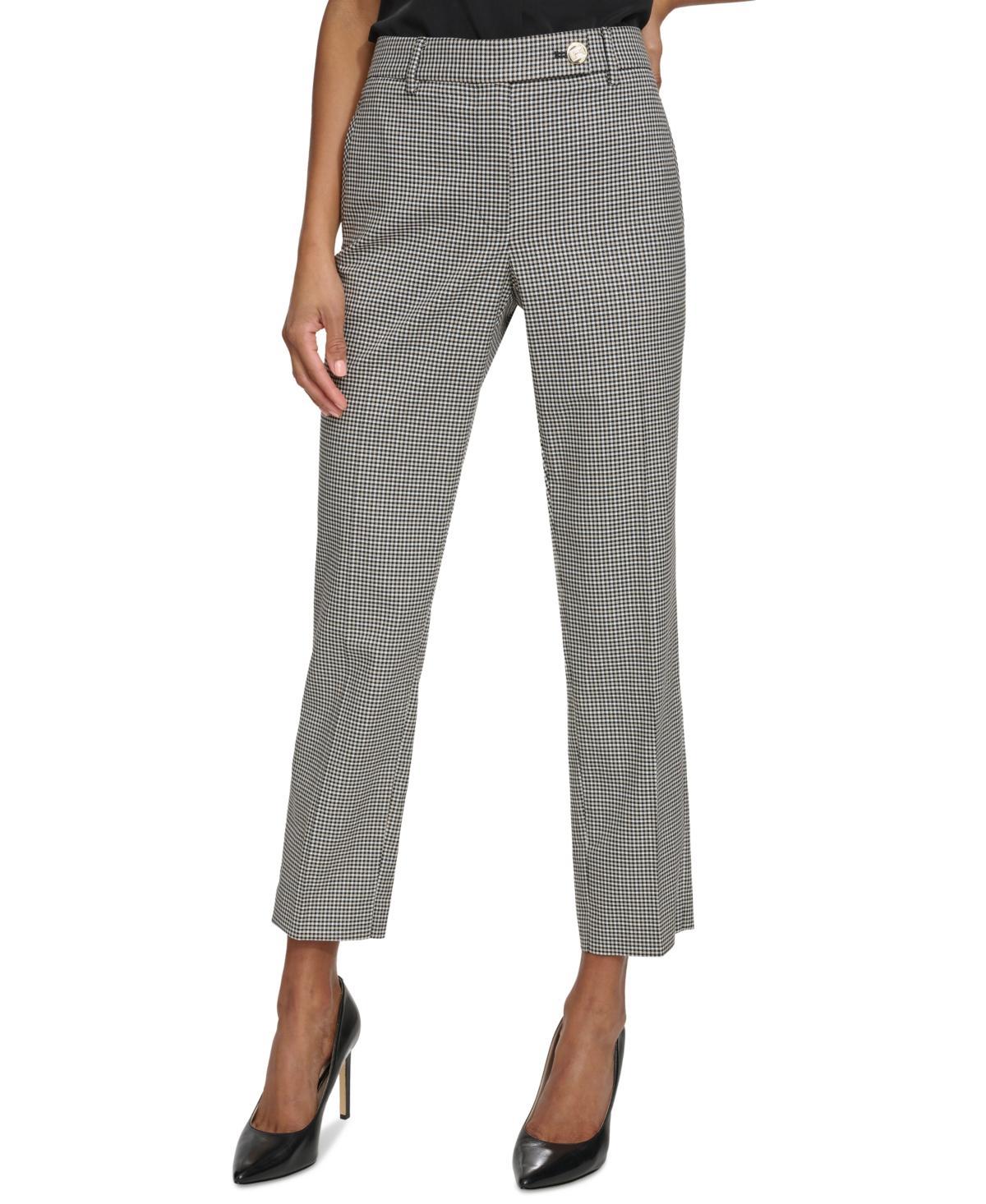 Karl Lagerfeld Women's Checkered Mid Rise Straight-Leg Pants product image