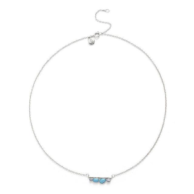 Power of Color Blue Topaz & Cubic Zirconia Necklace, Womens Silver Tone Blue Product Image