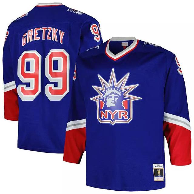 Mens Mitchell & Ness Wayne Gretzky Blue New York Rangers Big and Tall Blue Line Player Jersey - Blue Product Image