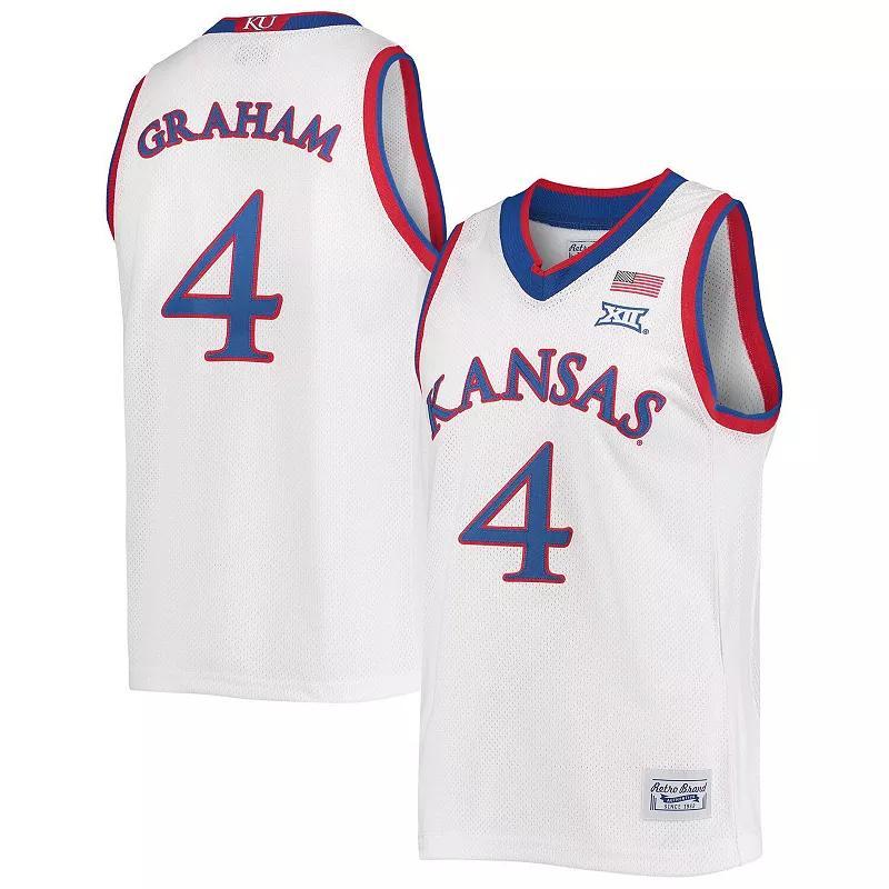 Original Retro Brand Mens Devonte Graham Kansas Jayhawks Commemorative Classic Basketball Jersey - White Product Image