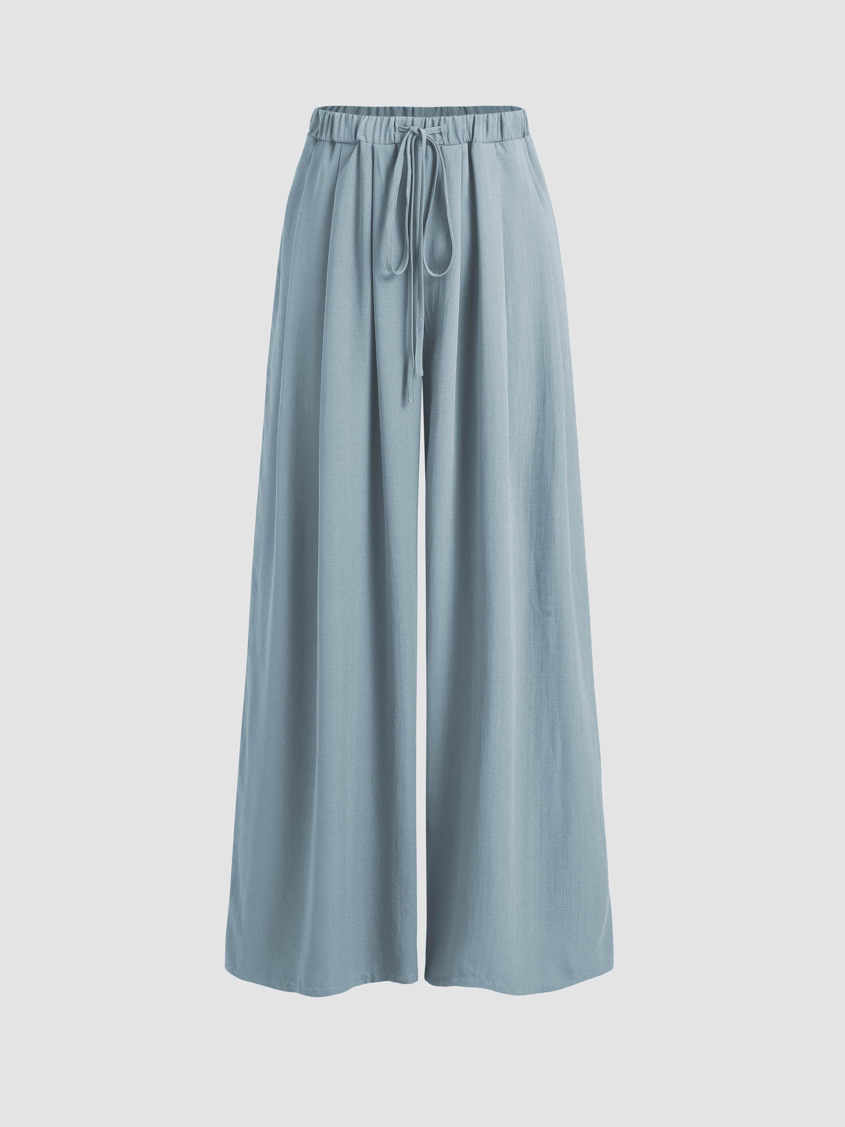 Elastic Waist Wide Leg Trousers Product Image