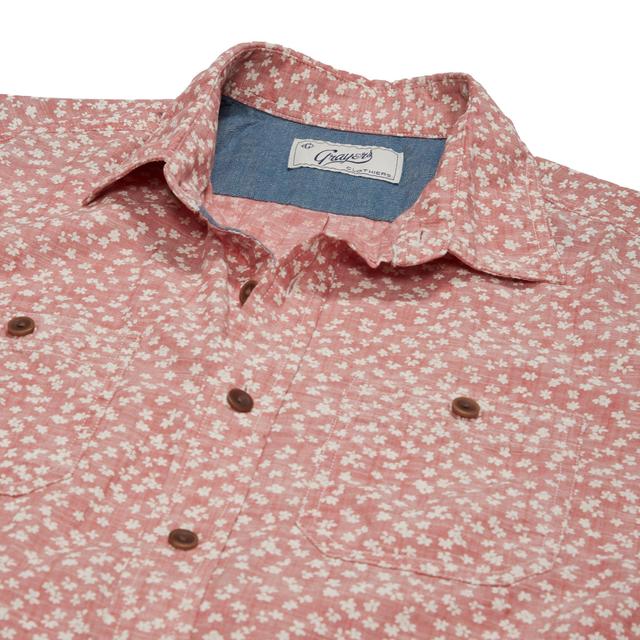 Drayton Printed Chambray Shirt - Cranberry Whisper (Final Sale) Product Image