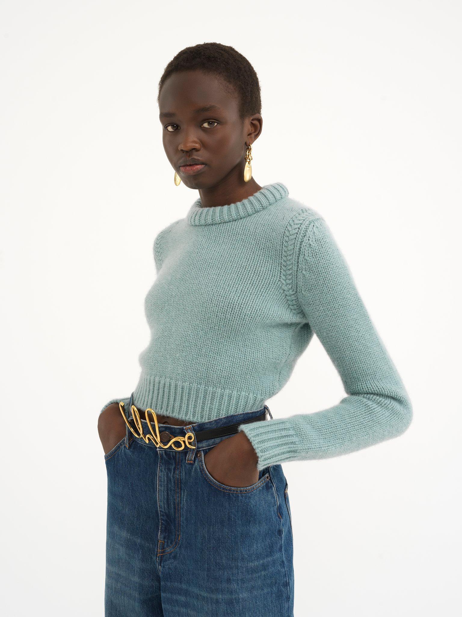 Cropped sweater in cashmere blend Product Image