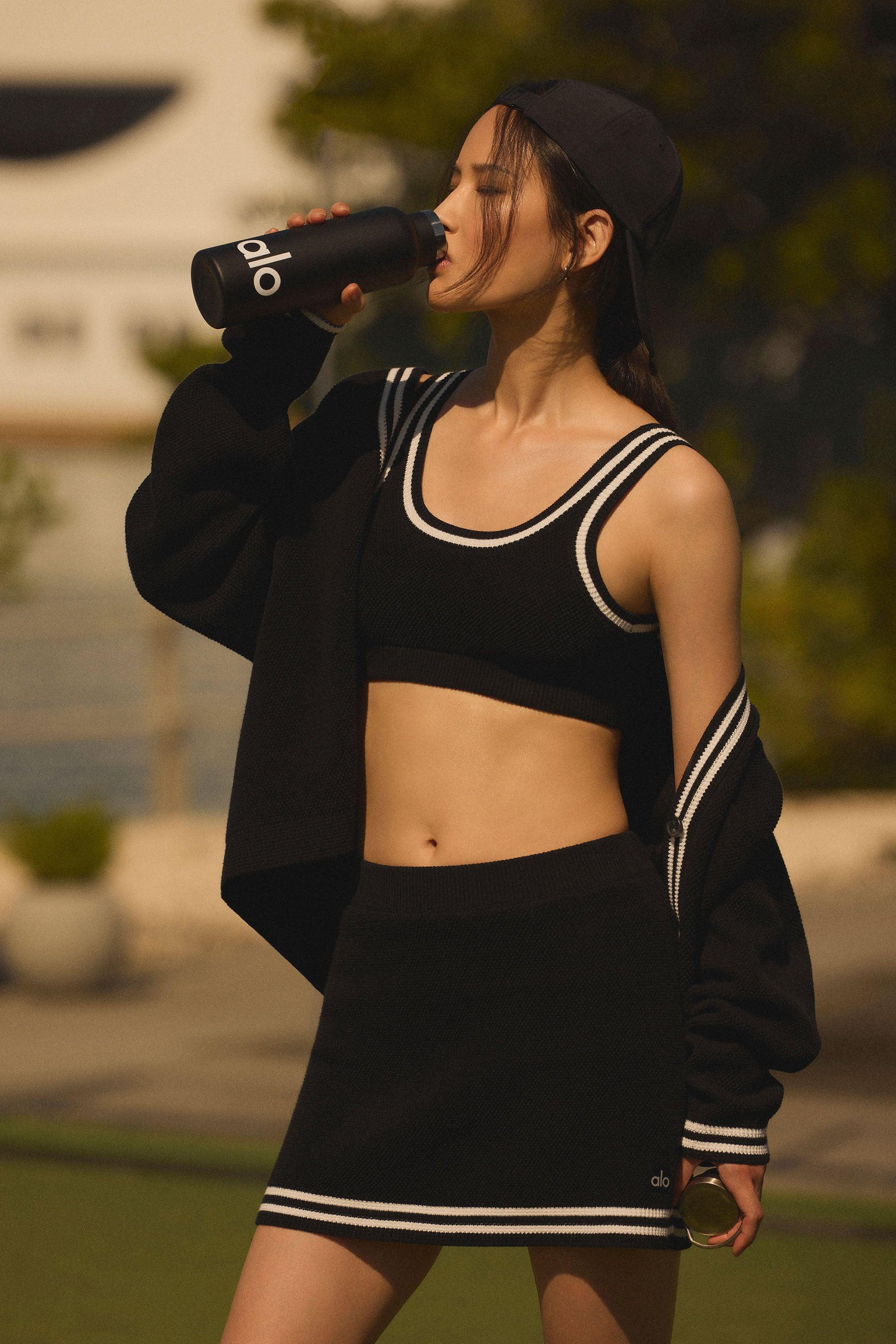 Tennis Club Sweater Knit Skirt - Black/Ivory Female Product Image