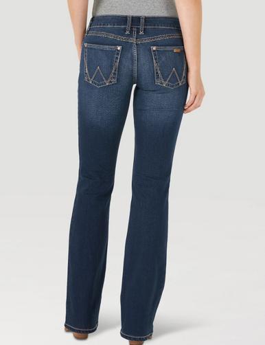 Wrangler Retro® Ladies' Mae Mid Rise Dark Blue Jeans Product Image