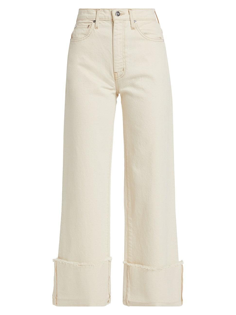 Womens Koren Cuffed Wide-Leg Jeans product image