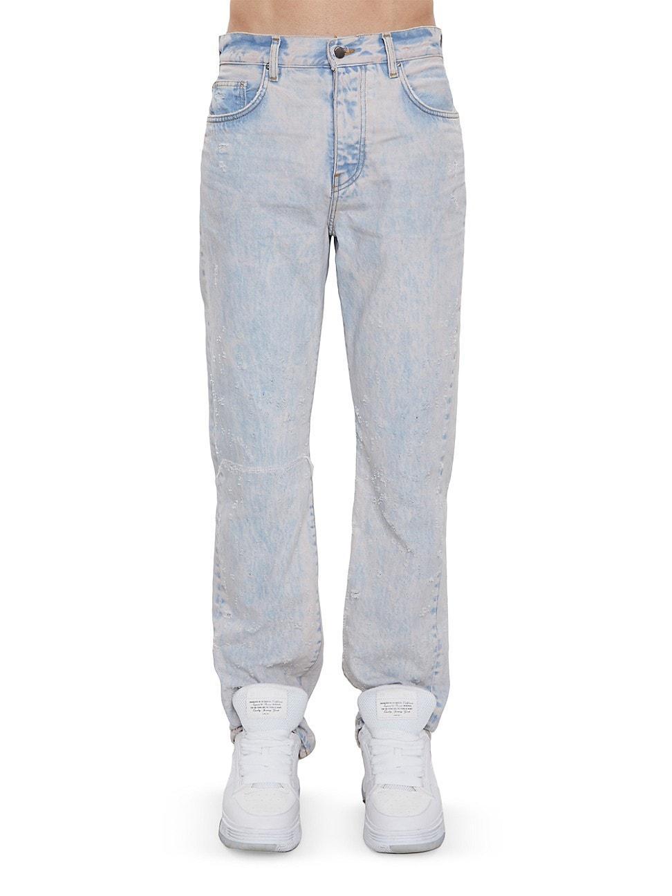 Mens Shotgun Distressed Straight-Leg Jeans Product Image