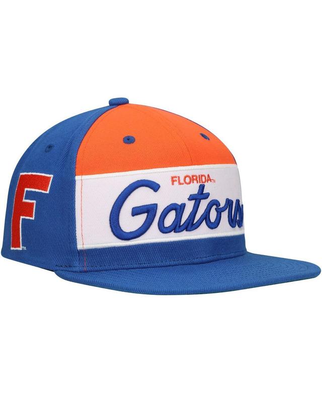 Mens Mitchell & Ness /Royal Florida Gators Retro Sport Color Block Script Snapback Hat Product Image