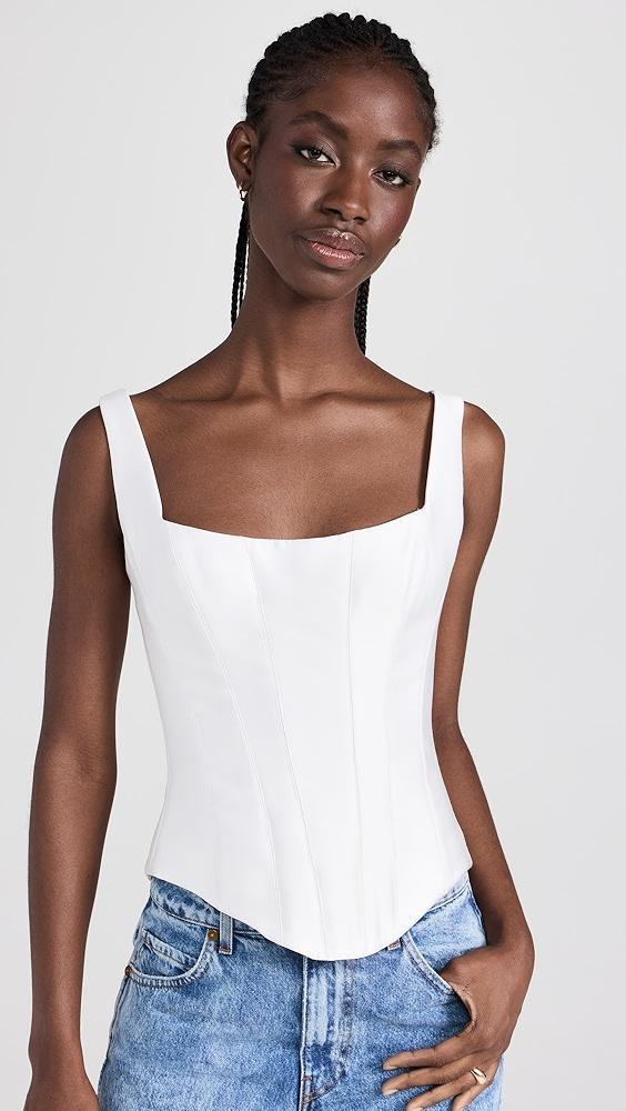 Rozie Corsets Satin Top with Stitching | Shopbop Product Image