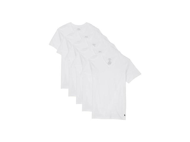 Polo Ralph Lauren 5-Pack Relaxed Fit Logo Embroidered V-Neck Undershirts Product Image