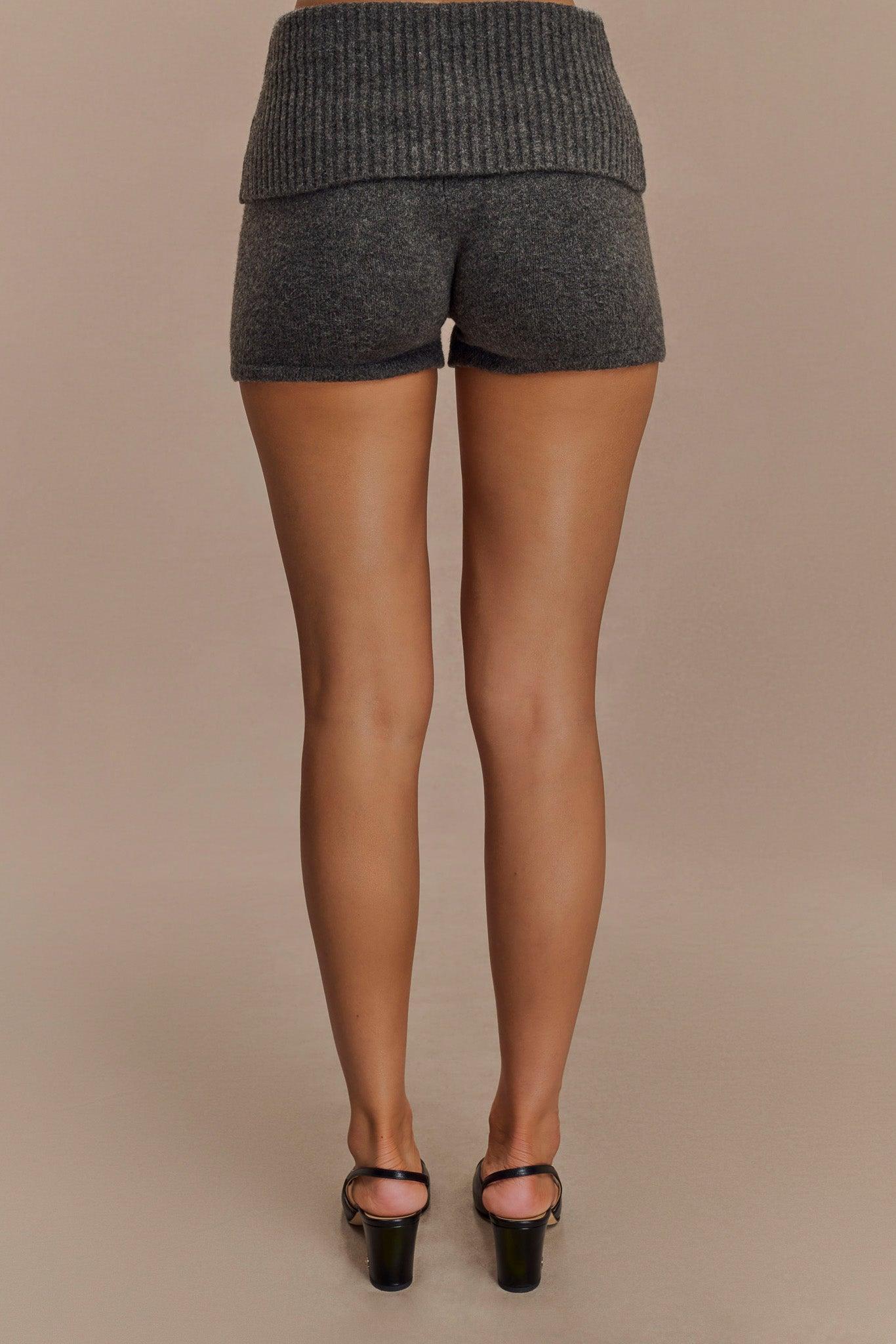 Aubrey Knit Shorts - Charcoal Marle Product Image