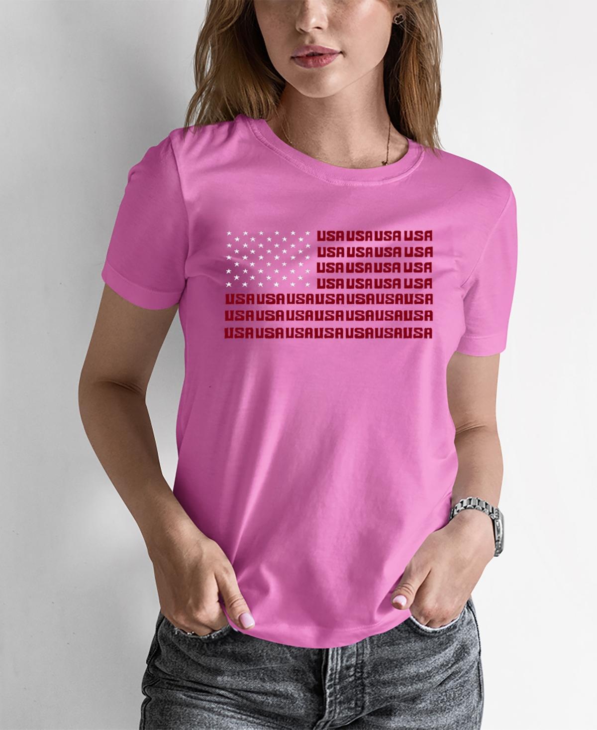 Womens Word Art Usa Flag T-shirt Product Image