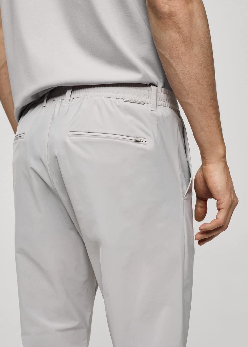 MANGO MAN - Water-repellent pants with drawstring ice greyMen Product Image