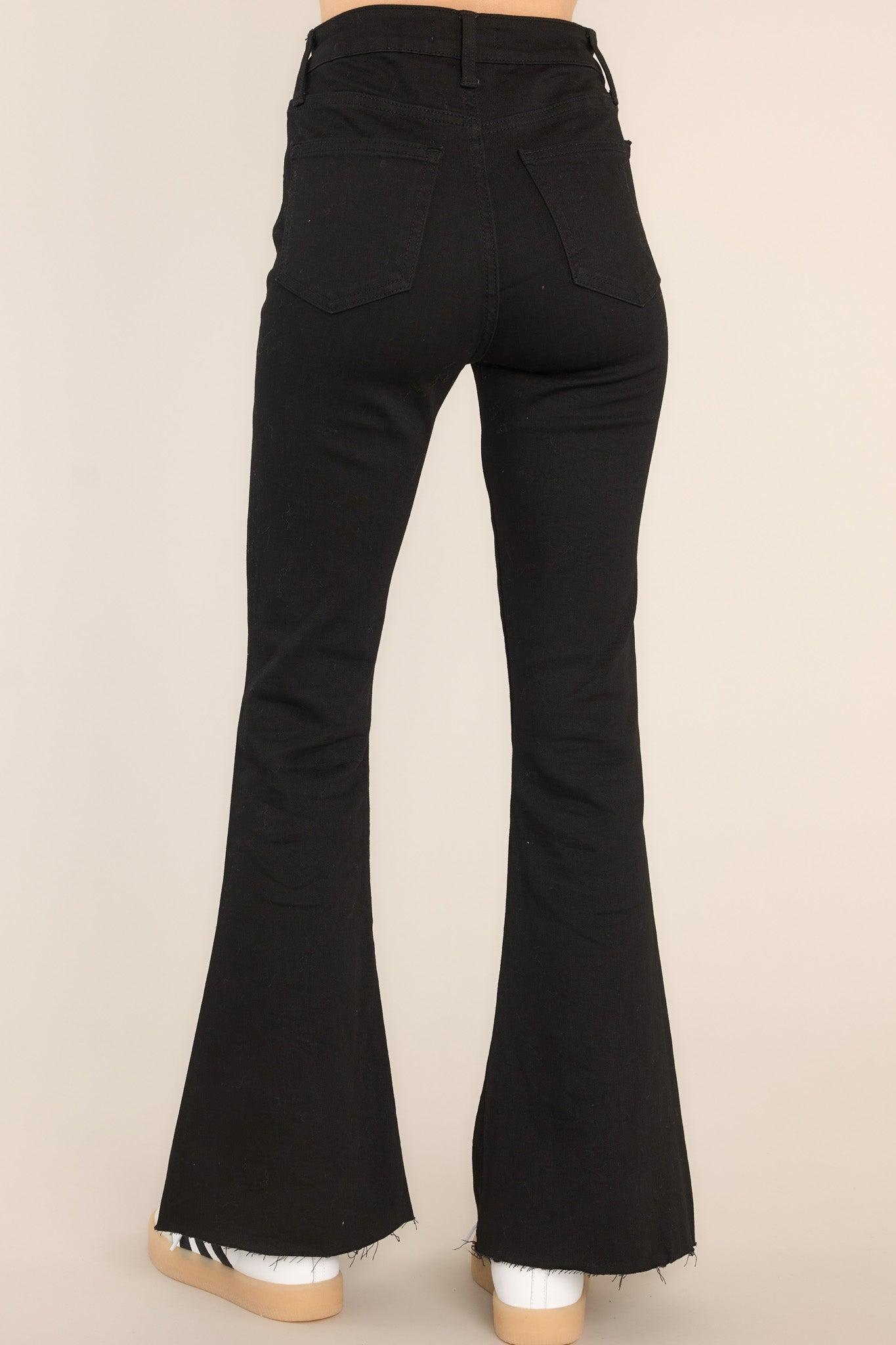 Just USA Watch Her Strut Black Stretch Flare Leg Jeans Product Image