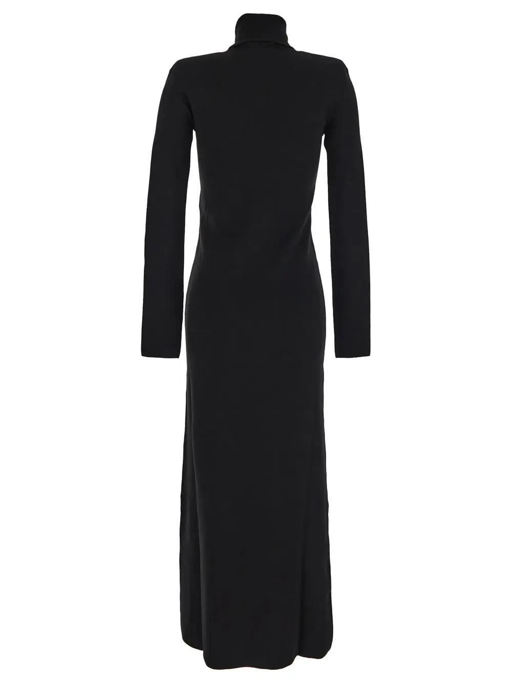 SAINT LAURENT Wool Long Dress In Black Product Image