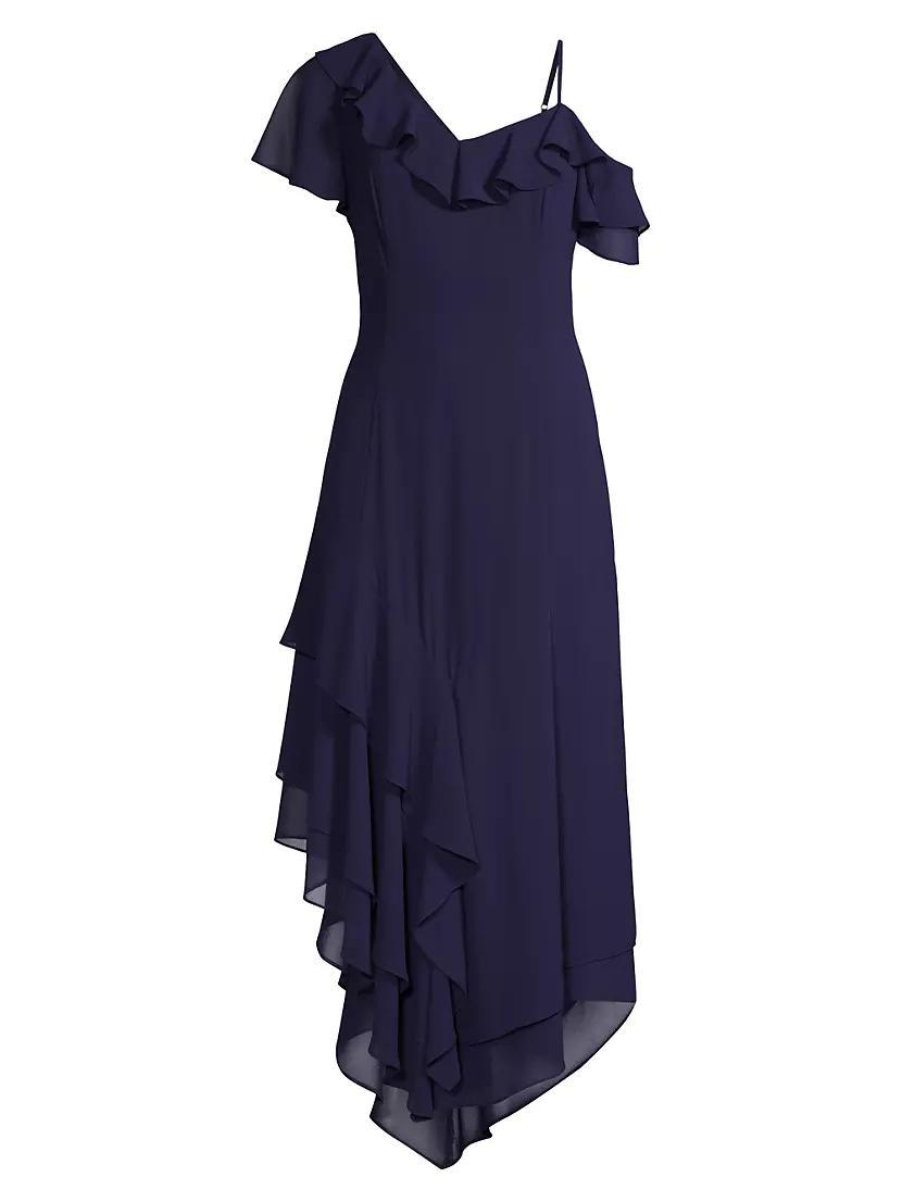 Asymmetric Ruffle Midi-Dress Product Image