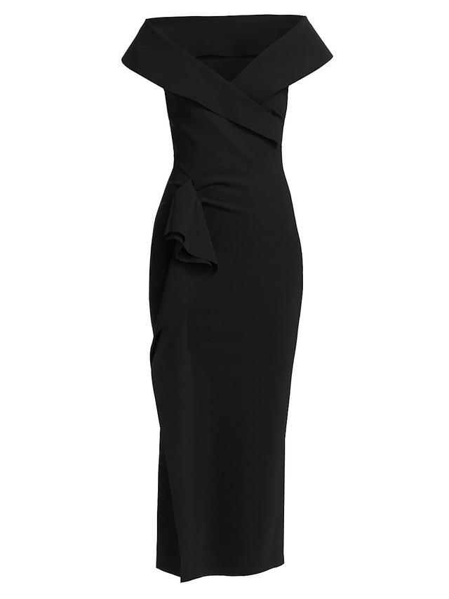 Womens Norshana Portrait-Neck Midi Cocktail Dress Product Image