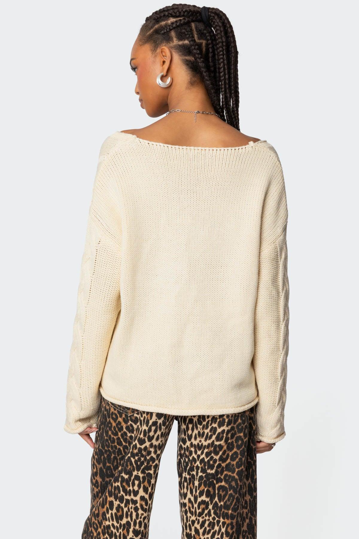 Inga Oversized Cable Knit Sweater Product Image