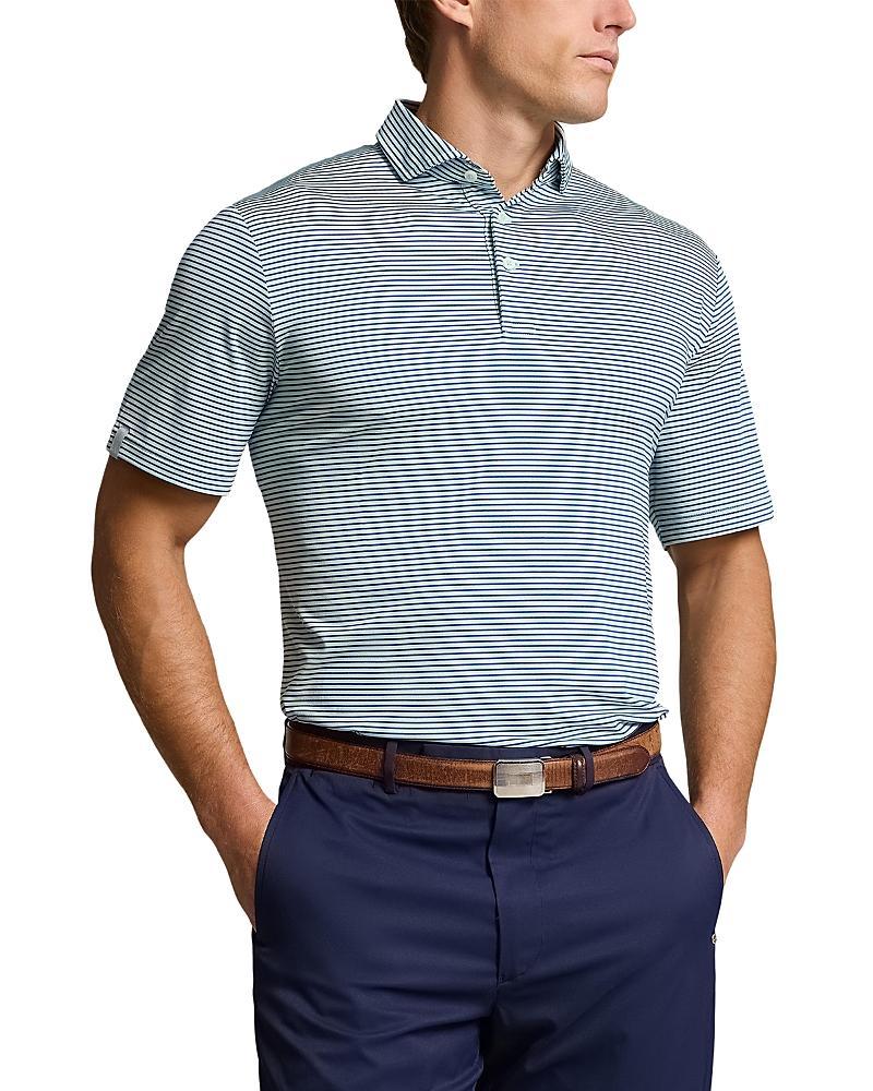 Stripe Classic Fit Golf Polo Shirt In Green Product Image