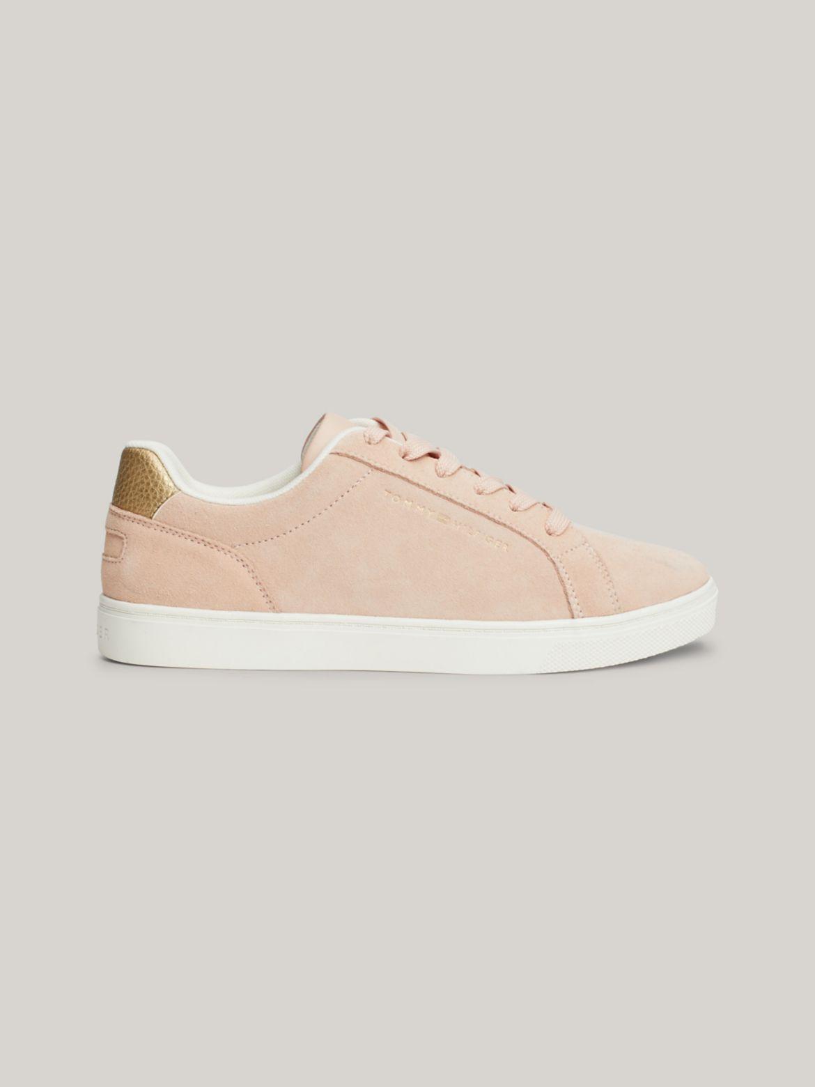 Tommy Hilfiger Women's Tommy Suede Court Sneaker - Pink - US 6.5 / EU 37 Product Image