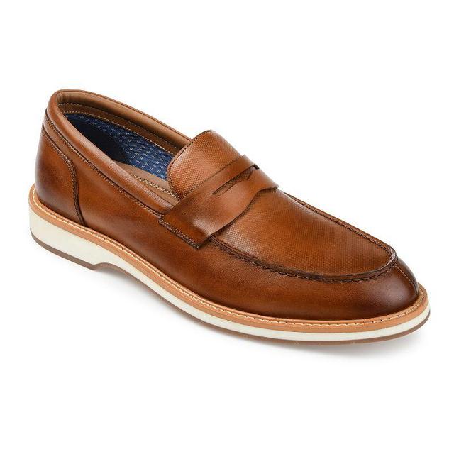 Thomas & Vine Watkins Mens Leather Penny Loafers Red/Coppr Product Image
