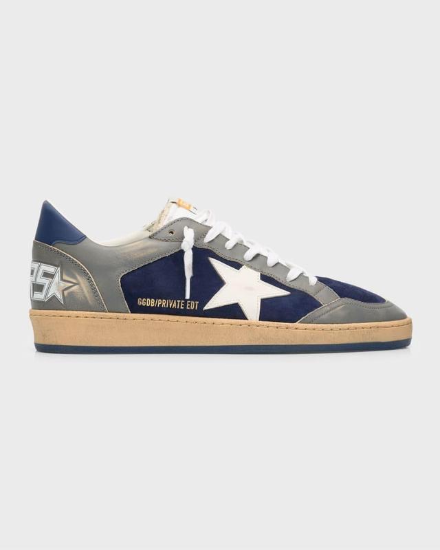 Men's Ball Star Distressed Leather Low-Top Sneakers  Product Image