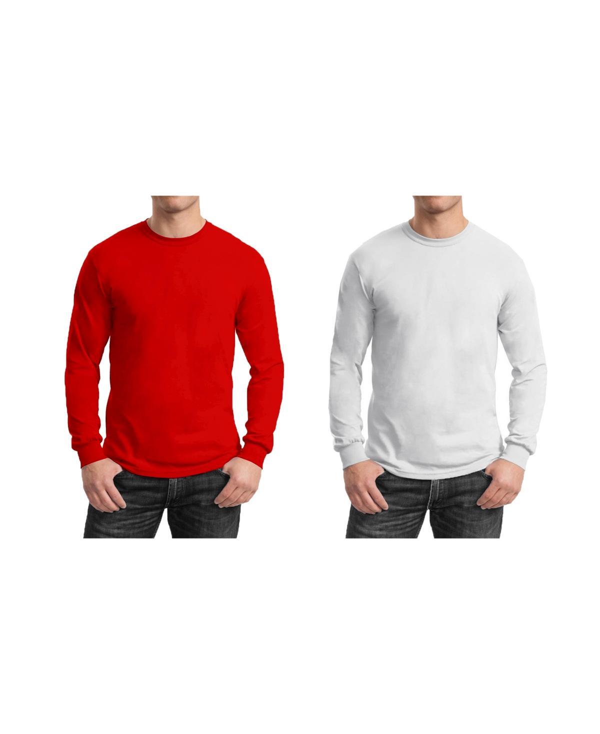 Galaxy By Harvic Mens 2-Pack Egyptian Cotton-Blend Long Sleeve Crew Neck Tee - Charcoal Product Image